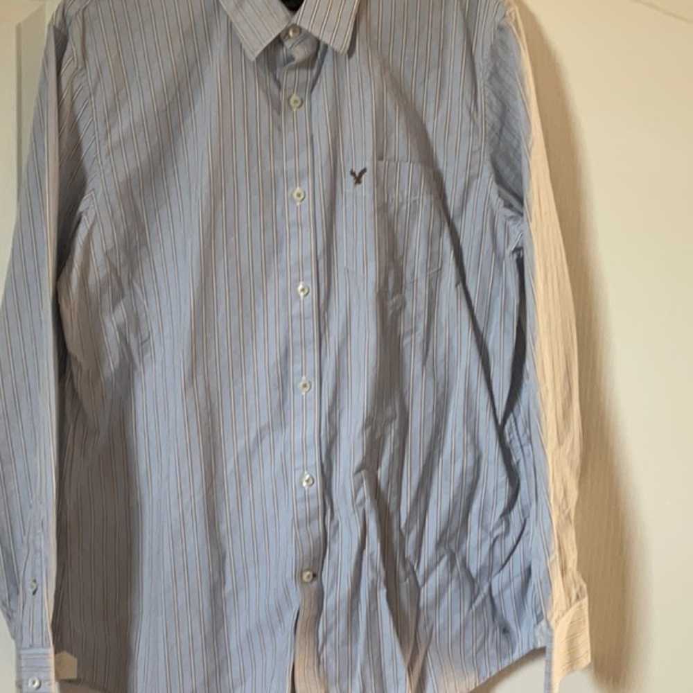 American Eagle Outfitters Blue Casual Button Down Shirt